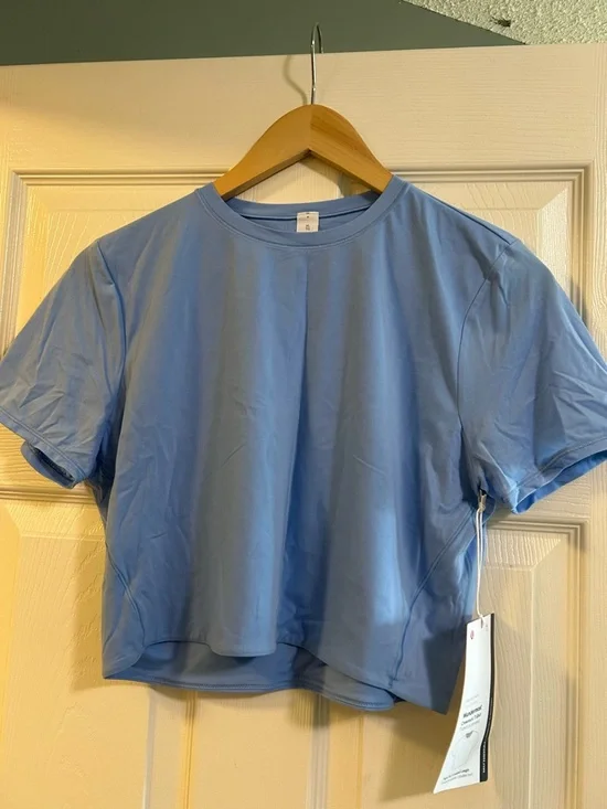 NWT lululemon ultra soft nulu wundermost crewneck crop Size XL blue - Picture 2 of 5